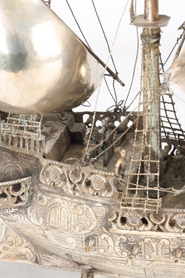 Lot A CIRCA 1890 PORTUGUESE SILVER GALLEON