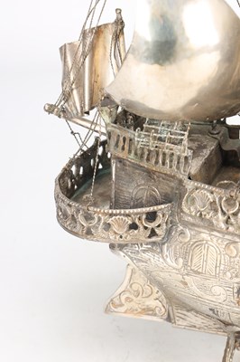 Lot A CIRCA 1890 PORTUGUESE SILVER GALLEON