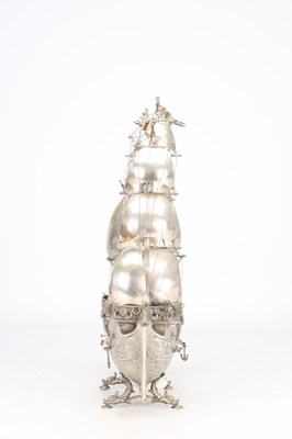 Lot A CIRCA 1890 PORTUGUESE SILVER GALLEON