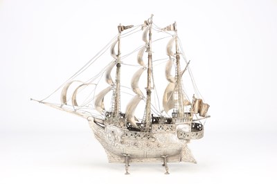 Lot A CIRCA 1890 PORTUGUESE SILVER GALLEON