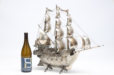 Lot A CIRCA 1890 PORTUGUESE SILVER GALLEON