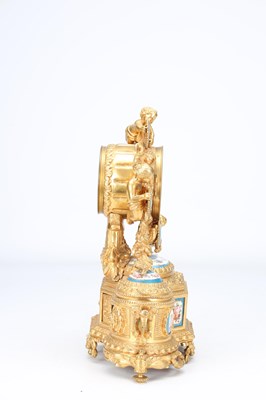 Lot 83 - LEROY & FILS, PARIS. A LATE 19TH CENTURY GILT BRONZE AND SEVRES PORCELAIN MUSICAL MANTEL CLOCK