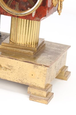 Lot 9 - A 19TH CENTURY FRENCH MARBLE AND BRONZE FIGURAL 8-DAY MANTEL CLOCK