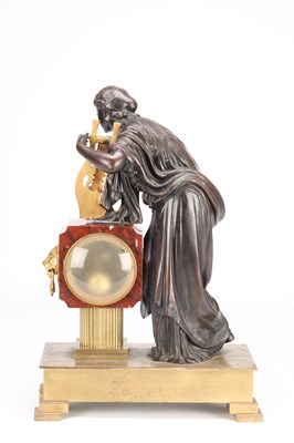 Lot 9 - A 19TH CENTURY FRENCH MARBLE AND BRONZE FIGURAL 8-DAY MANTEL CLOCK