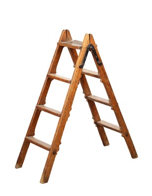 Lot A LATE 19TH CENTURY SET OF LIBRARY STEPS FROM COLMAN'S MUSTARD FACTORY