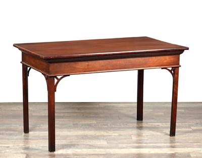 Lot A GEORGE III FIGURED MAHOGANY FREESTANDING CHIPPENDALE STYLE SERVING TABLE