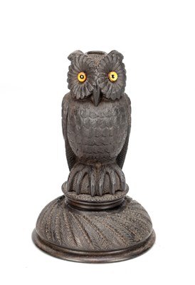Lot A CARVED IRISH WOODEN OWL
