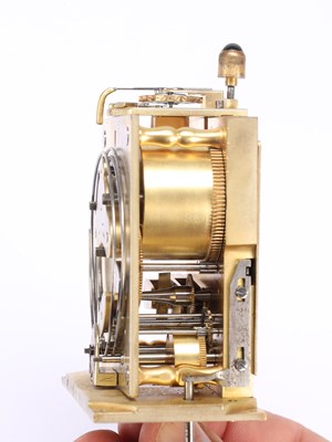 Lot 37 - A LARGE AND FINE ART DECO SILVER AND GUILLOCHE ENAMEL GRAND SONNERIE MINUTE REPEATING CARRIAGE CLOCK