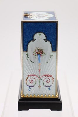 Lot 37 - A LARGE AND FINE ART DECO SILVER AND GUILLOCHE ENAMEL GRAND SONNERIE MINUTE REPEATING CARRIAGE CLOCK