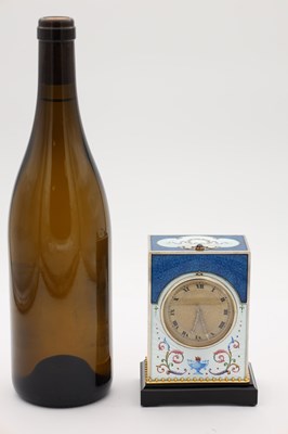 Lot 37 - A LARGE AND FINE ART DECO SILVER AND GUILLOCHE ENAMEL GRAND SONNERIE MINUTE REPEATING CARRIAGE CLOCK