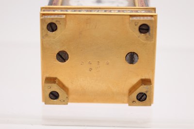 Lot 107 - A LATE 19TH CENTURY FRENCH MINIATURE GILT BRASS, BRONZE AND MIXED METAL CARRIAGE CLOCK
