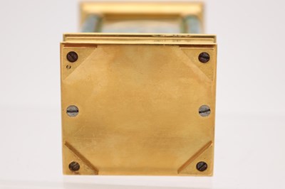 Lot 12 - A LATE 19TH CENTURY FRENCH MINIATURE MALACHITE AND GILT BRASS CARRIAGE CLOCK