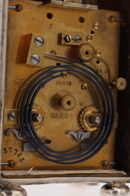 Lot 1 - DROCOURT, PARIS. A LARGE LATE 19TH CENTURY SILVER-CASED REPEATING CARRIAGE CLOCK