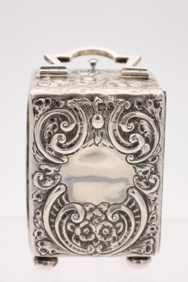 Lot 1 - DROCOURT, PARIS. A LARGE LATE 19TH CENTURY SILVER-CASED REPEATING CARRIAGE CLOCK