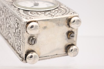Lot 1 - DROCOURT, PARIS. A LARGE LATE 19TH CENTURY SILVER-CASED REPEATING CARRIAGE CLOCK
