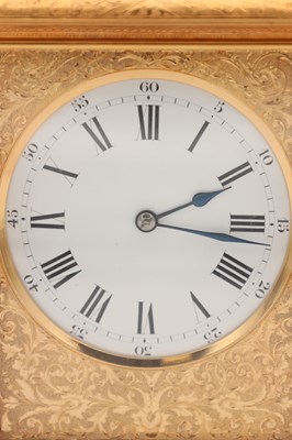 Lot 131 - DROCOURT, PARIS. A FINE GIANT GILT ENGRAVED GORGE CASED REPEATING CARRIAGE CLOCK