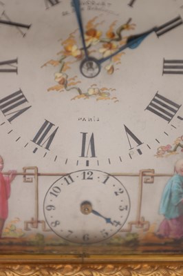 Lot 38 - DROCOURT, PARIS. A RARE LATE 19TH CENTURY GIANT GILT ENGRAVED GORGE CASED REPEATING CARRIAGE CLOCK WITH PORCELAIN PANELS