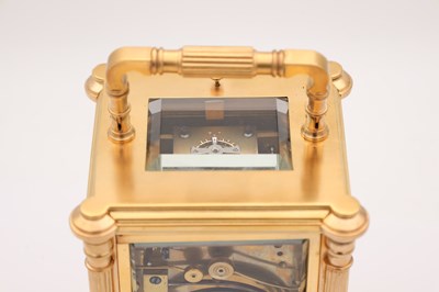 Lot 142 - DROCOURT, PARIS. A LATE 19TH CENTURY FRENCH GILT BRASS AND CHAMPLEVE ENAMEL REPEATING CARRIAGE CLOCK