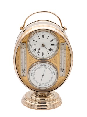 Lot 204 - A LATE 19TH CENTURY SILVERED AND GILT OVAL DESK COMPENDIUM