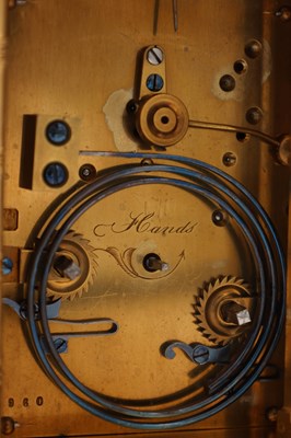 Lot 57 - HENRI JACOT A LATE 19TH CENTURY FRENCH GILT BRASS BRONZE AND MIXED METAL REPEATING CARRIAGE CLOCK