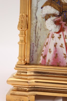 Lot 206 - TIFFANY & CO, PARIS. A LATE 19TH CENTURY FRENCH PORCELAIN PANELLED REPEATING CARRIAGE CLOCK