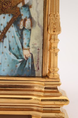 Lot 206 - TIFFANY & CO, PARIS. A LATE 19TH CENTURY FRENCH PORCELAIN PANELLED REPEATING CARRIAGE CLOCK