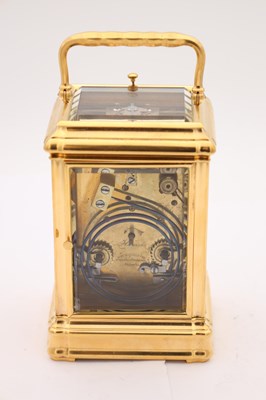 Lot 28 - ARSENE MARGAINE, PARIS. A LATE 19TH CENTURY FRENCH GORGE CASED BRONZE AND MIXED METAL REPEATING CARRIAGE CLOCK