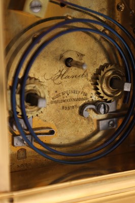 Lot 28 - ARSENE MARGAINE, PARIS. A LATE 19TH CENTURY FRENCH GORGE CASED BRONZE AND MIXED METAL REPEATING CARRIAGE CLOCK