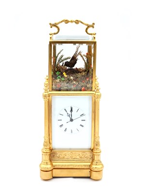 Lot 151 - JACQUES FRERES. A LATE 19TH CENTURY FRENCH SINGING BIRD AUTOMATON CARRIAGE CLOCK