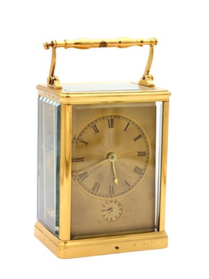 Lot 40 - FRIC. OUBERT A GENEVE. A LARGE MID 19TH CENTURY SWISS STRIKING CARRIAGE CLOCK WITH ALARM