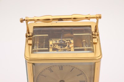Lot 40 - FRIC. OUBERT A GENEVE. A LARGE MID 19TH CENTURY SWISS STRIKING CARRIAGE CLOCK WITH ALARM