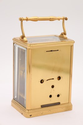 Lot 40 - FRIC. OUBERT A GENEVE. A LARGE MID 19TH CENTURY SWISS STRIKING CARRIAGE CLOCK WITH ALARM