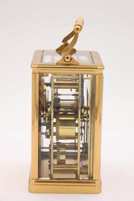 Lot 40 - FRIC. OUBERT A GENEVE. A LARGE MID 19TH CENTURY SWISS STRIKING CARRIAGE CLOCK WITH ALARM