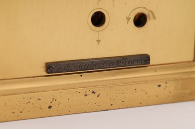 Lot 40 - FRIC. OUBERT A GENEVE. A LARGE MID 19TH CENTURY SWISS STRIKING CARRIAGE CLOCK WITH ALARM