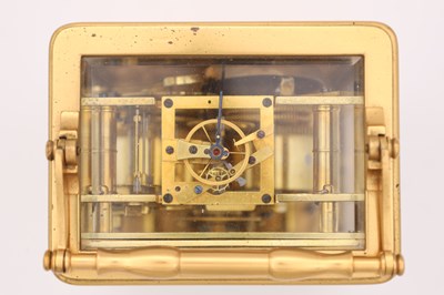 Lot 40 - FRIC. OUBERT A GENEVE. A LARGE MID 19TH CENTURY SWISS STRIKING CARRIAGE CLOCK WITH ALARM