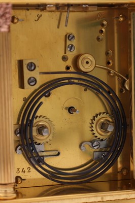 Lot 53 - AN UNUSUAL LATE 19TH CENTURY FRENCH PORCELAIN AND RAISED JEWELLED PANELLED REPEATING CARRIAGE CLOCK