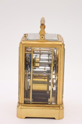 Lot 191 - RAINGO A PARIS A MID-19TH CENTURY GILT ONE-PIECE CASE GRAND SONNERIE CARRIAGE CLOCK