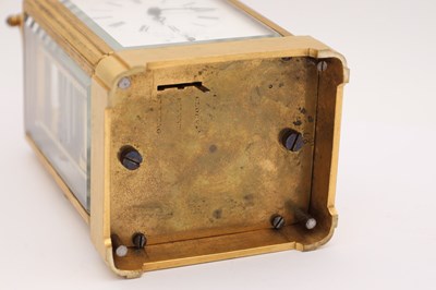 Lot 191 - RAINGO A PARIS A MID-19TH CENTURY GILT ONE-PIECE CASE GRAND SONNERIE CARRIAGE CLOCK