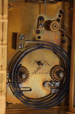 Lot 127 - ACHILLE BROCOT, PARIS. A FINE LATE 19TH CENTURY GILT BRASS AND PORCELAIN PANELLED REPEATING CARRIAGE CLOCK IN THE JAPANESE STYLE