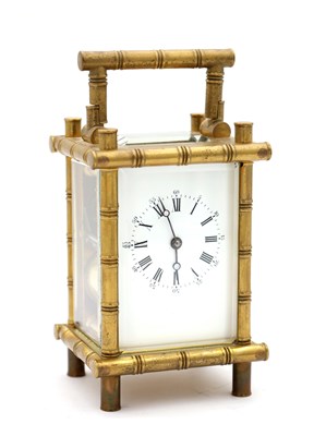 Lot A LATE 19TH CENTURY FRENCH STRIKING CARRIAGE CLOCK