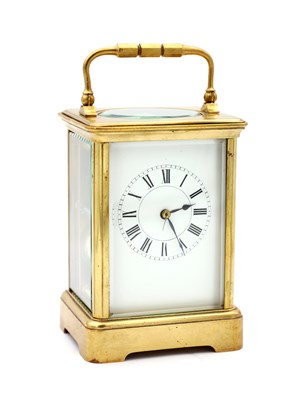 Lot A LATE 19TH CENTURY FRENCH STRIKING CARRIAGE CLOCK