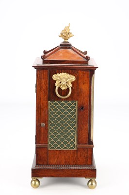 Lot 52 - JAMES RIGBY, CHARING CROSS. A SMALL REGENCY BRASS INLAID ROSEWOOD STRIKING BRACKET CLOCK