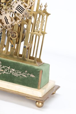 Lot 173 - A RARE AND IMPRESSIVE MID-19TH CENTURY BRASS ST. PAUL'S CATHEDRAL THREE TRAIN QUARTER-STRIKING SKELETON CLOCK ATTRIBUTED TO SMITHS OF CLERKENWELL