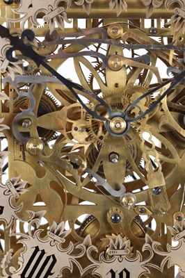 Lot 173 - A RARE AND IMPRESSIVE MID-19TH CENTURY BRASS ST. PAUL'S CATHEDRAL THREE TRAIN QUARTER-STRIKING SKELETON CLOCK ATTRIBUTED TO SMITHS OF CLERKENWELL
