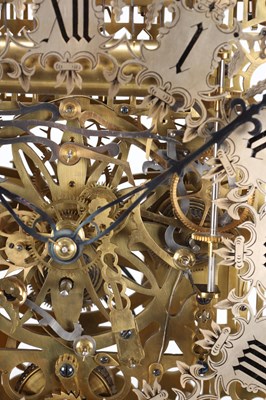 Lot 173 - A RARE AND IMPRESSIVE MID-19TH CENTURY BRASS ST. PAUL'S CATHEDRAL THREE TRAIN QUARTER-STRIKING SKELETON CLOCK ATTRIBUTED TO SMITHS OF CLERKENWELL
