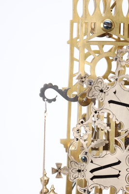 Lot 173 - A RARE AND IMPRESSIVE MID-19TH CENTURY BRASS ST. PAUL'S CATHEDRAL THREE TRAIN QUARTER-STRIKING SKELETON CLOCK ATTRIBUTED TO SMITHS OF CLERKENWELL