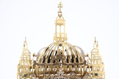 Lot 173 - A RARE AND IMPRESSIVE MID-19TH CENTURY BRASS ST. PAUL'S CATHEDRAL THREE TRAIN QUARTER-STRIKING SKELETON CLOCK ATTRIBUTED TO SMITHS OF CLERKENWELL
