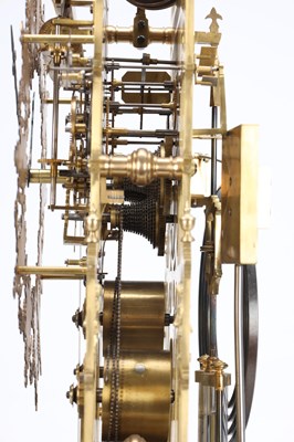 Lot 173 - A RARE AND IMPRESSIVE MID-19TH CENTURY BRASS ST. PAUL'S CATHEDRAL THREE TRAIN QUARTER-STRIKING SKELETON CLOCK ATTRIBUTED TO SMITHS OF CLERKENWELL