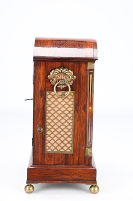 Lot 61 - GOODHUGH, REGENT ST. LONDON. A REGENCY BRASS INLAID ROSEWOOD STRIKING BRACKET CLOCK