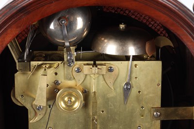 Lot 34 - GEORGE WILKINS, SOHO. A REGENCY FIGURED MAHOGANY QUARTER CHIMING BRACKET CLOCK WITH ALARM